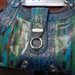 Sharif Snake Skin Crocodile Embossed Patch Handbag